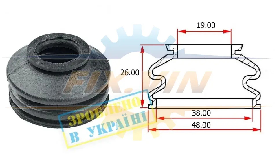 Пильовиик кульовий опори FORD FUSION 2013-2019 USA BELGUM PARTS BG0170 (фото 1)