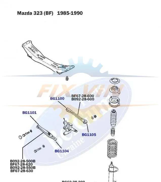 Сайлентблок поперечного важеля задньої підвіски зовнішній Mazda 323 BELGUM PARTS BG1104 (фото 1)