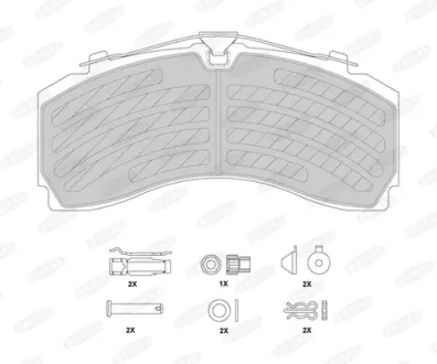 Комплект гальмівних колодок, дискове гальмо BERAL BCV29246TK