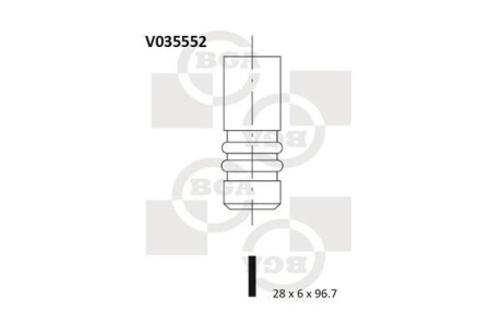 Клапан випуск. ESCORT/MONDEO/FIESTA 1.8/2.0i 92-00 BGA V035552