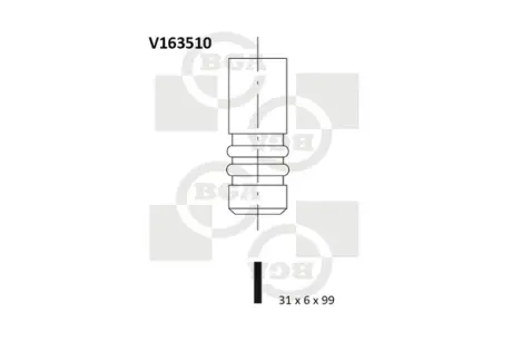 Клапан двигуна BGA V163510