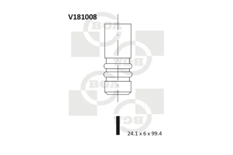 Клапан випускний Ford Focus 1.4/1.6i 00- BGA V181008