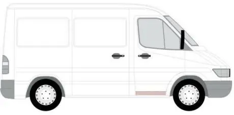 Ремонтна панель дверей передн прав (Підлога) MERCEDES SPRINTER 901, 902, 903, 904, 905 VW LT II 01.95-07.06 BLIC 6015003546132P