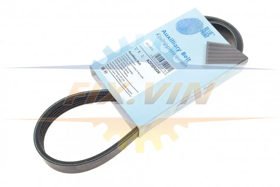 Ремінь генератора поліклиновий BLUE PRINT AD03R668 (фото 1)