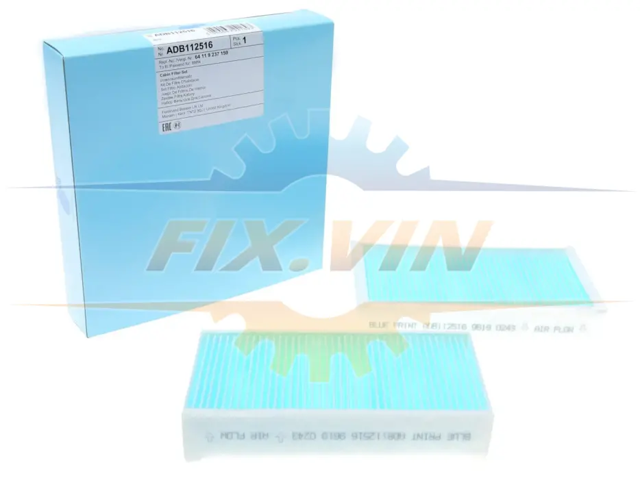 Фільтр салону компл. BMW X3 (вир-во Blue Print) BLUE PRINT ADB112516 (фото 1)