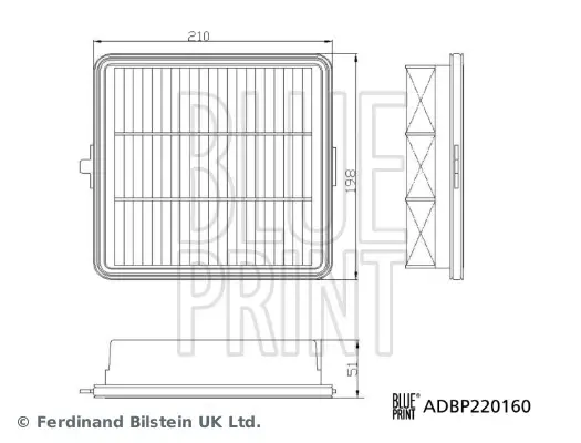 Blue Print Повітряний фільтр BLUE PRINT ADBP220160 (фото 1)