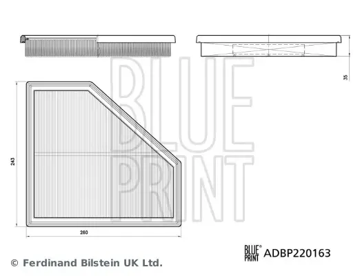 Blue Print Повітряний фільтр BLUE PRINT ADBP220163 (фото 1)