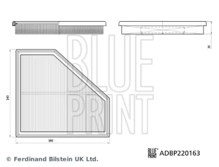 Blue Print Повітряний фільтр BLUE PRINT ADBP220163