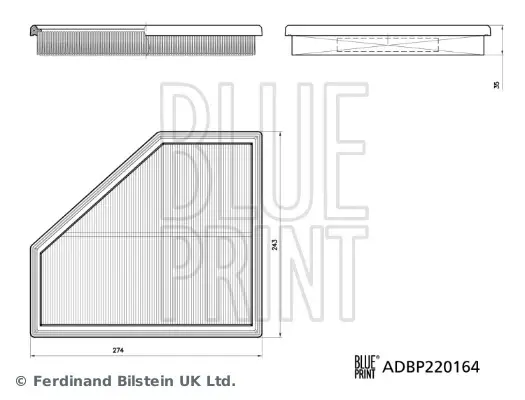 Blue Print Повітряний фільтр BLUE PRINT ADBP220164 (фото 1)