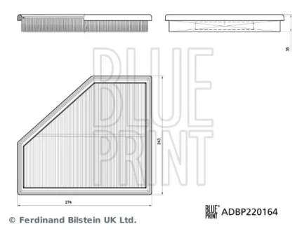 Blue Print Повітряний фільтр BLUE PRINT ADBP220164