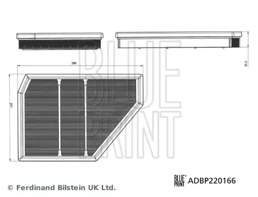 Blue Print Повітряний фільтр BLUE PRINT ADBP220166 (фото 1)