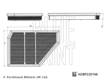 Blue Print Повітряний фільтр BLUE PRINT ADBP220166