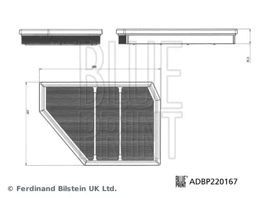 Blue Print Повітряний фільтр BLUE PRINT ADBP220167 (фото 1)