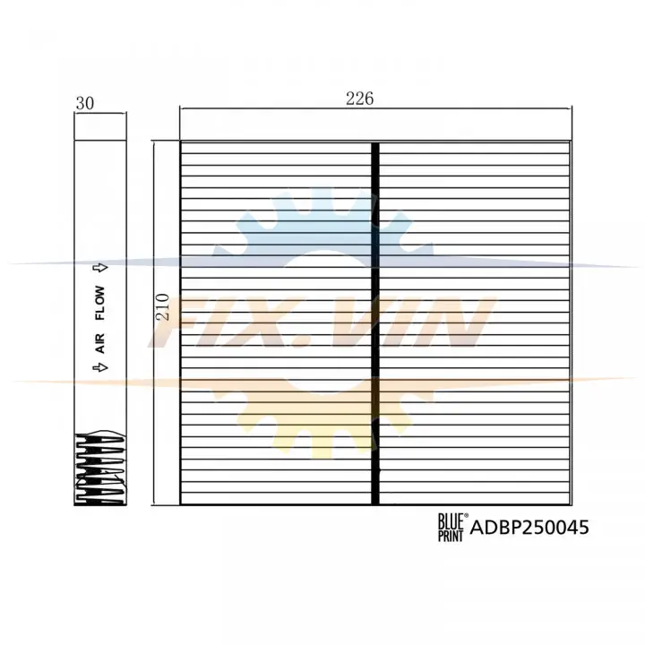 Фильтр воздушный кондиционера (салона) BLUE PRINT ADBP250045 (фото 1)