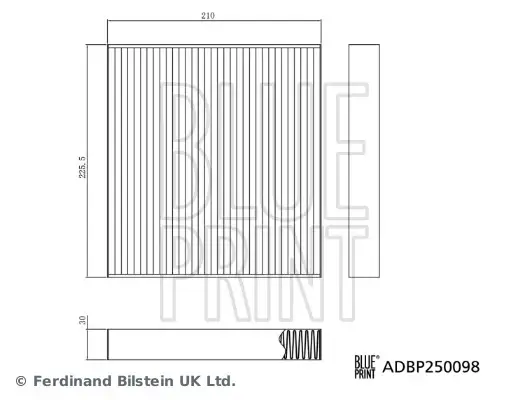 Blue Print Фільтр, повітря у салоні BLUE PRINT ADBP250098 (фото 1)