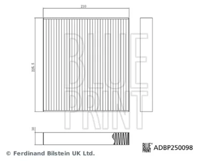 Blue Print Фільтр, повітря у салоні BLUE PRINT ADBP250098