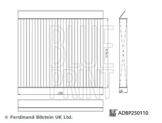 Фільтр салону (антибактеріальний) MG MARVEL R Electric 02.21- BLUE PRINT ADBP250110 (фото 1)