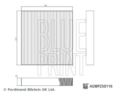 Фільтр кабіни BLUE PRINT ADBP250116