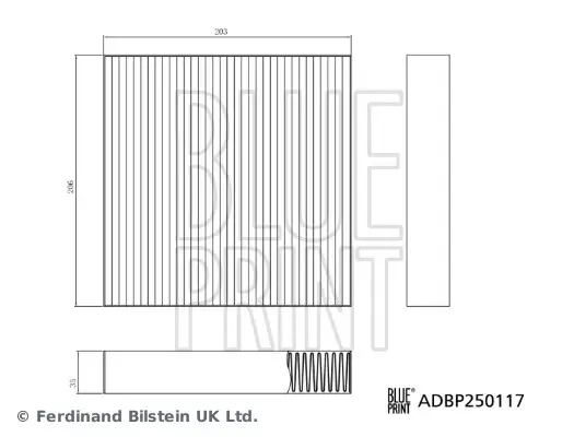 Blue Print Фільтр, повітря у салоні BLUE PRINT ADBP250117 (фото 1)