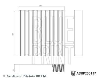 Blue Print Фільтр, повітря у салоні BLUE PRINT ADBP250117