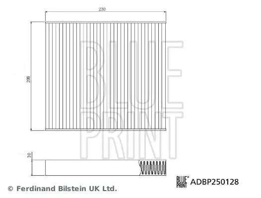 Змінний елемент фільтра салону (Blue Print) BLUE PRINT ADBP250128 (фото 1)