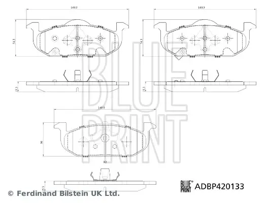 Blue Print Комплект гальмівних накладок, дискове гальмо BLUE PRINT ADBP420133 (фото 1)