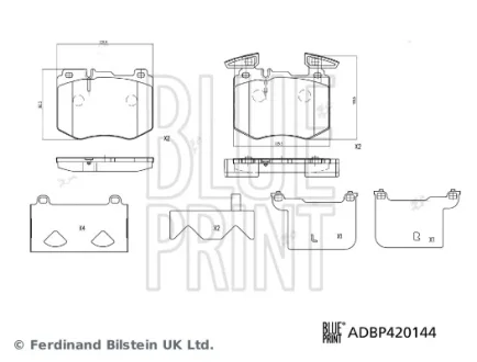 Колодки тормозные передние Mercedes C W205 / E W213 / GLC X253 BLUE PRINT ADBP420144