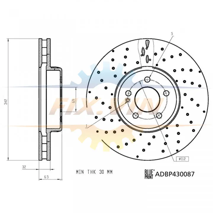 Blue Print Гальмівний диск BLUE PRINT ADBP430087 (фото 1)