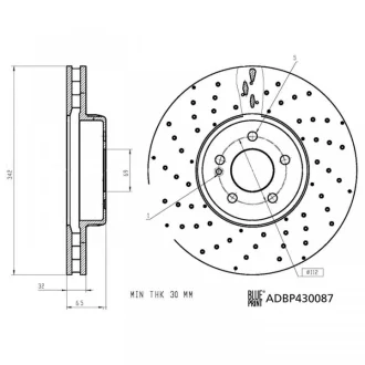 Blue Print Гальмівний диск BLUE PRINT ADBP430087