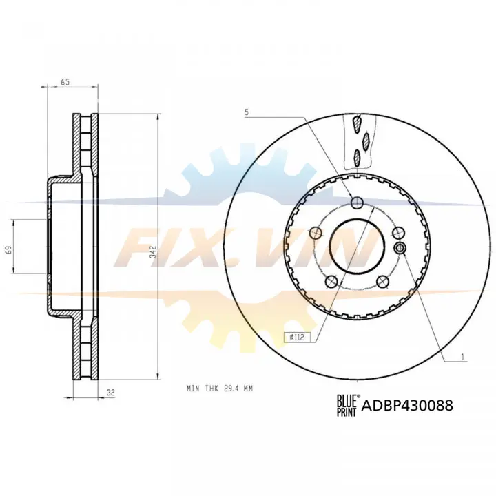 Blue Print Гальмівний диск BLUE PRINT ADBP430088 (фото 1)