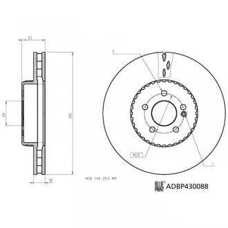 Blue Print Гальмівний диск BLUE PRINT ADBP430088
