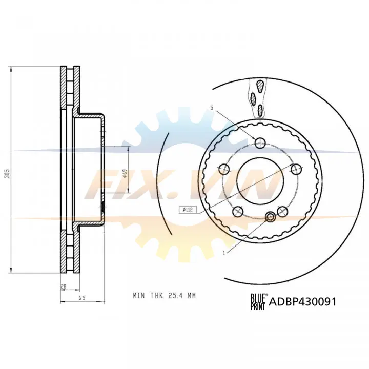 Blue Print Гальмівний диск BLUE PRINT ADBP430091 (фото 1)