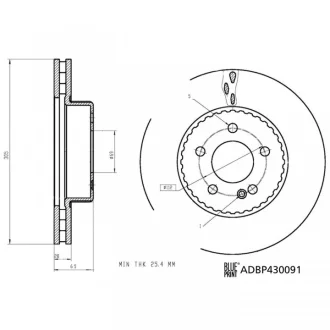 Blue Print Гальмівний диск BLUE PRINT ADBP430091