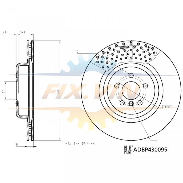 Blue Print Гальмівний диск BLUE PRINT ADBP430095 (фото 1)