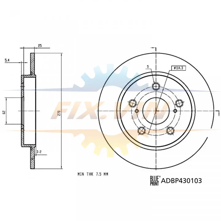 Гальмівний диск BLUE PRINT ADBP430103 (фото 1)