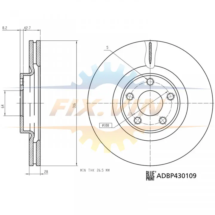 Blue Print Гальмівний диск BLUE PRINT ADBP430109 (фото 1)