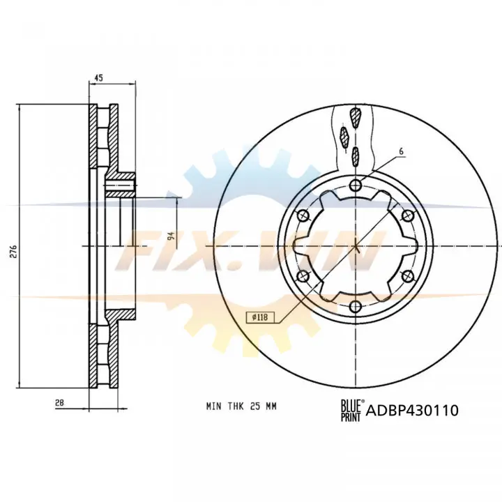 Blue Print Гальмівний диск BLUE PRINT ADBP430110 (фото 1)