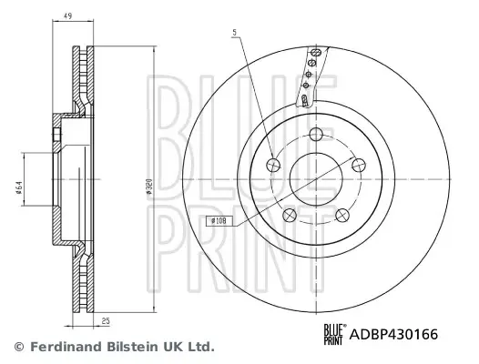 Blue Print Гальмівний диск BLUE PRINT ADBP430166 (фото 1)