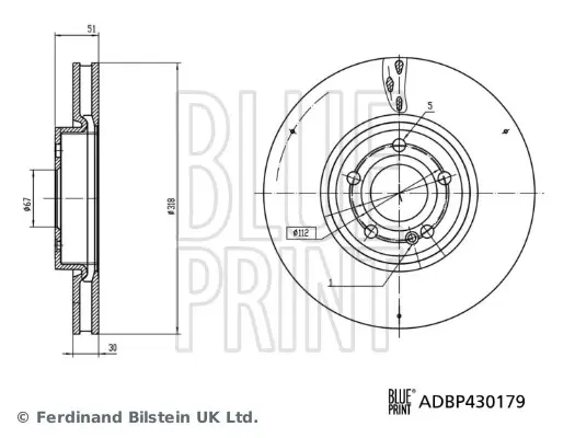 Blue Print Гальмівний диск BLUE PRINT ADBP430179 (фото 1)