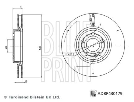 Blue Print Гальмівний диск BLUE PRINT ADBP430179