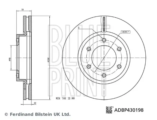 Blue Print Гальмівний диск BLUE PRINT ADBP430198 (фото 1)
