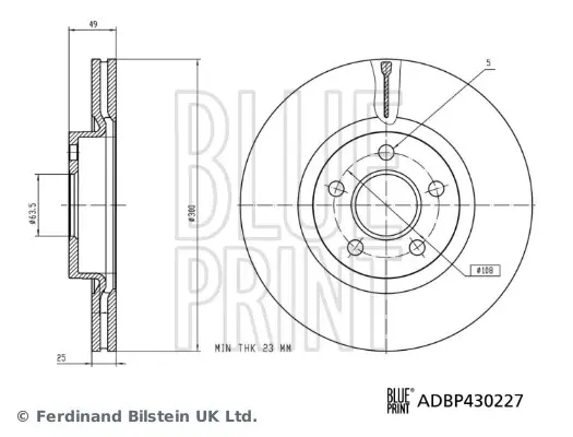 Blue Print Гальмівний диск BLUE PRINT ADBP430227 (фото 1)