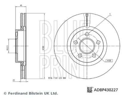 Blue Print Гальмівний диск BLUE PRINT ADBP430227