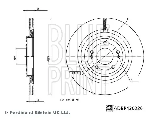 Blue Print Гальмівний диск BLUE PRINT ADBP430236 (фото 1)