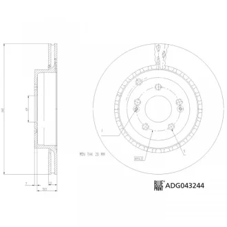 Blue Print Гальмівний диск BLUE PRINT ADG043244
