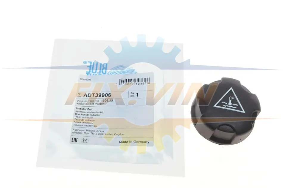 Кришка бачка розширення охолоджуючої рідини BLUE PRINT ADT39906 (фото 1)
