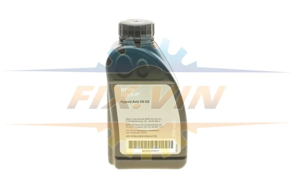 Олива трансмісійна 75W85 AxleOil G2 (0.5L) (GL-5) BMW 83 22 2 413 511 (фото 1)