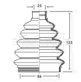 Пильник привiдного валу к-т BORG & BECK BCB2302