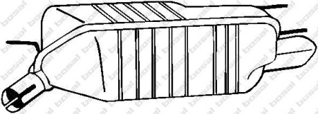 Глушник, алюм. сталь, задн. частина OPEL CALIBRA 2.0i (00/94 - 07/97) BOSAL 185-403