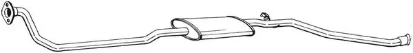 Глушник, алюм. сталь, середня частина PEUGEOT PARTNER 96-00 (293-111) BOSAL 293111 (фото 1)